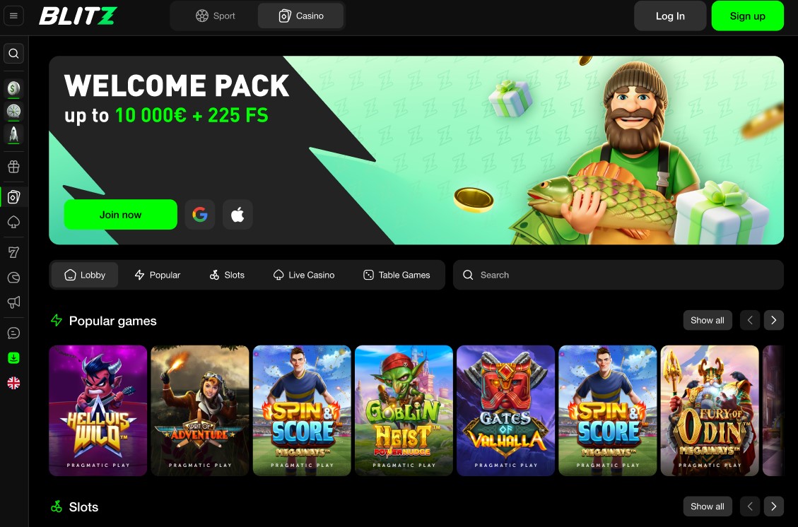 Skjermbilde av Blitz Casino